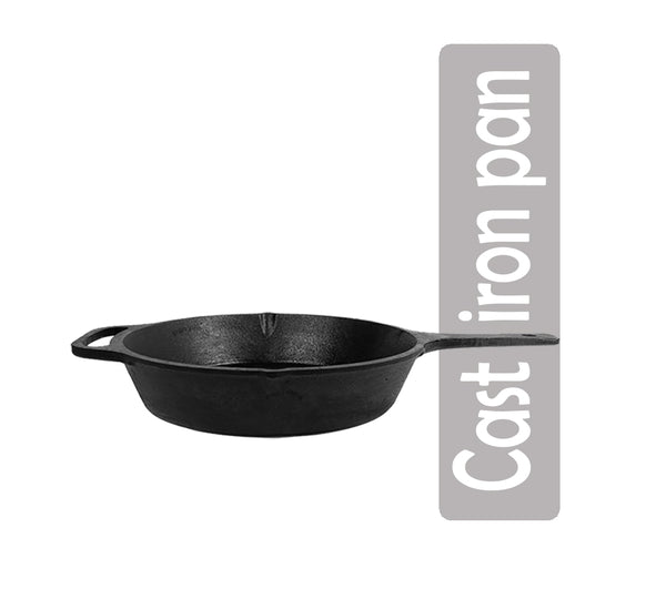 Pan Petals 10" Cast Iron Skillet with Detachable Wooden Handle - Preseasoned Cast Iron Frying Pan - Safe for Glass Cooktop, Oven, Stovetop & Induction