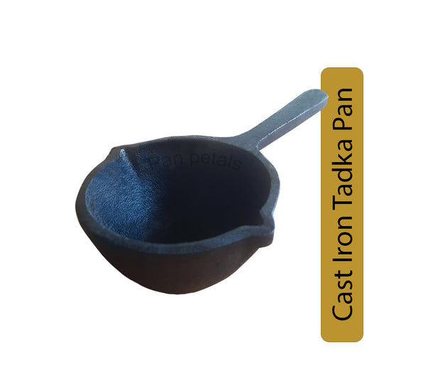 Pan petals Cast Iron Tadka Pan – Pre-Seasoned and Toxin-Free, Ideal for Gas & Induction Cooking